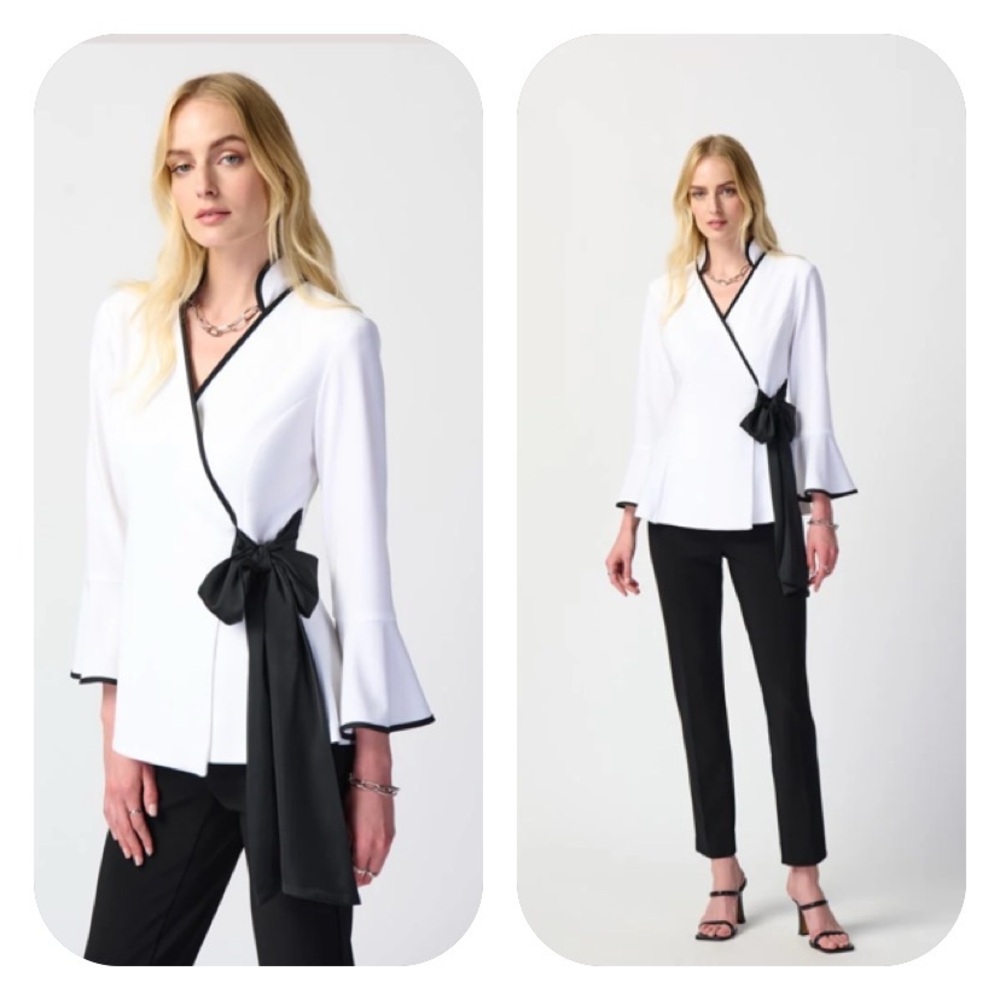 SOLD  Joseph Ribkoff Fit & Flare Wrap Jacket